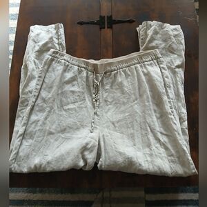 Company Ellen Tracy Linen Beige Drawstring Pants